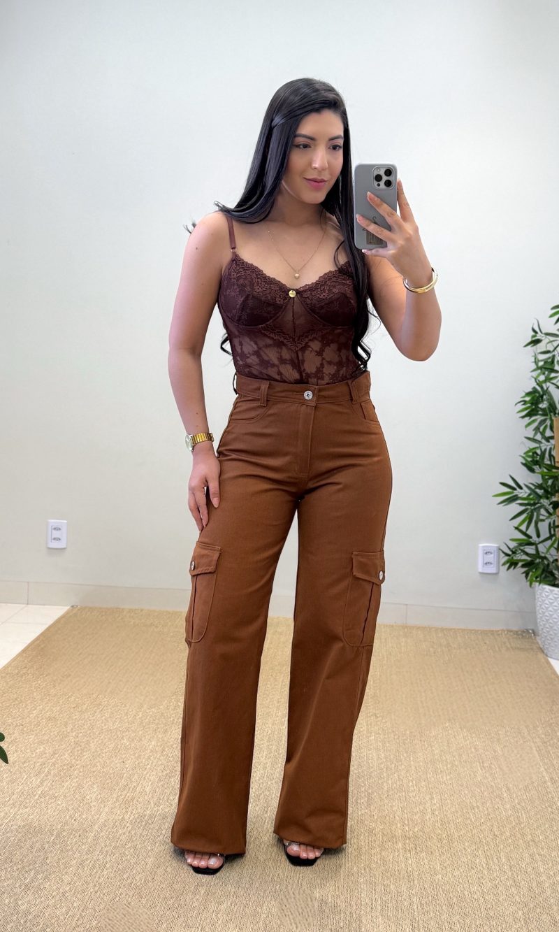 calça cargo brown