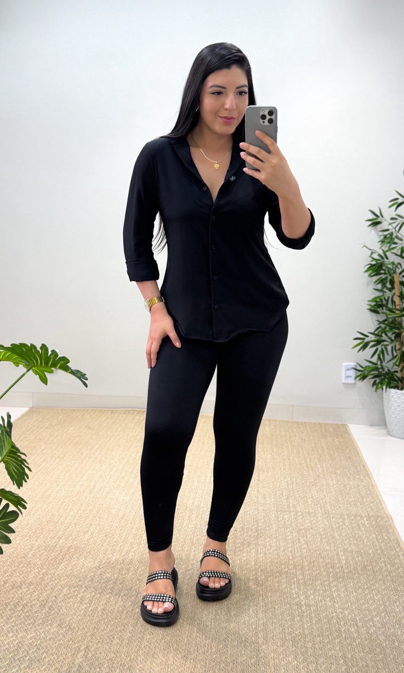 calça skinny flanelada (preto)