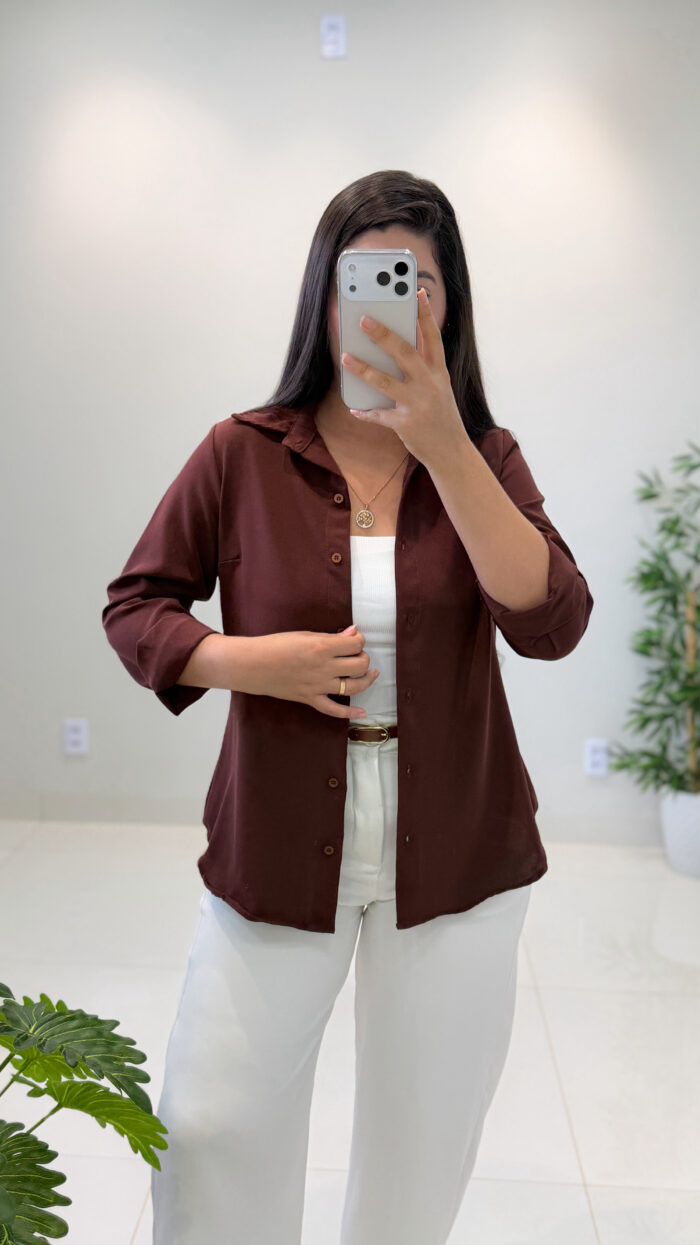 camisa cloe (marrom) camisa cloe (marrom)