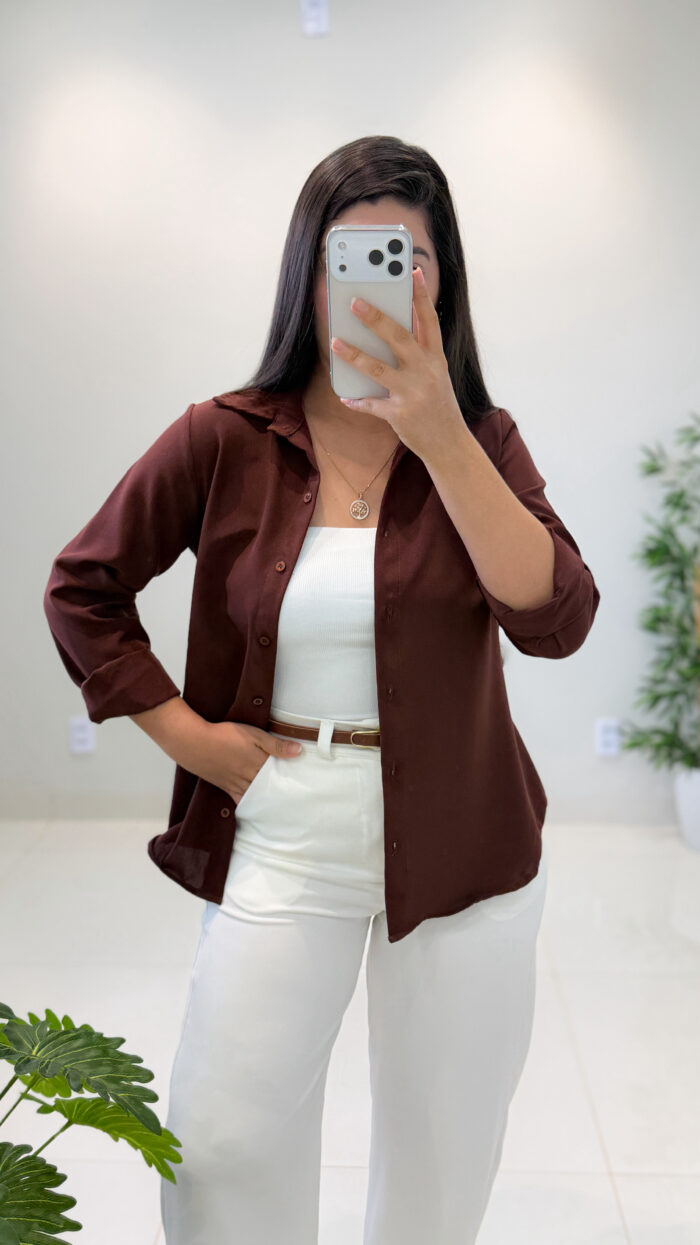 camisa cloe (marrom) camisa cloe (marrom)