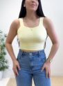 cropped pimpom amarelo