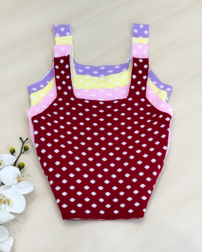 cropped pimpom amarelo