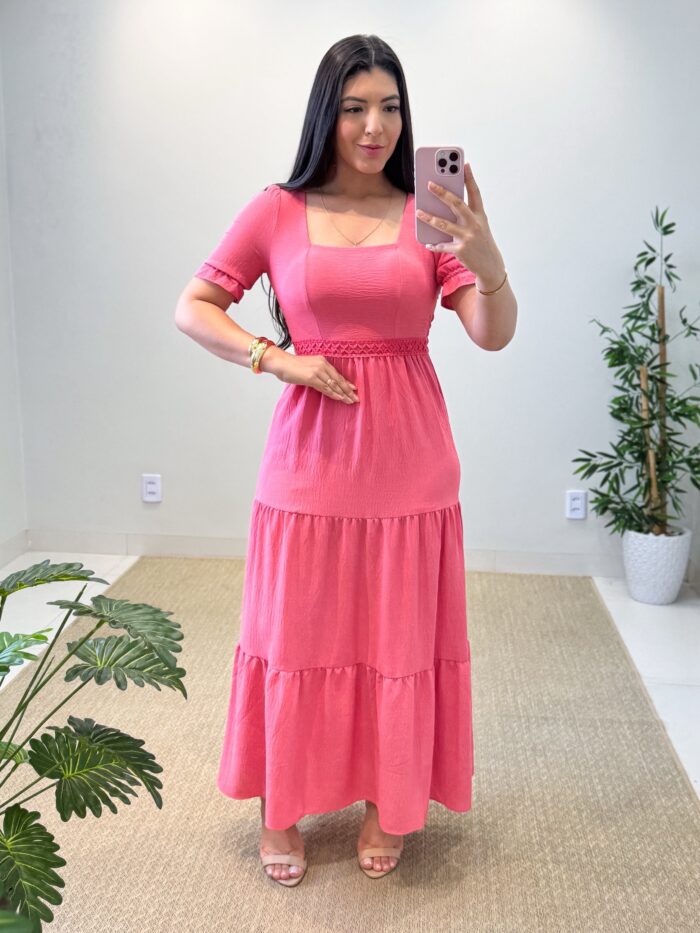 vestido longo becca (goiaba)
