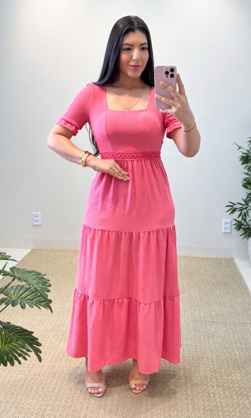 vestido longo becca (goiaba)