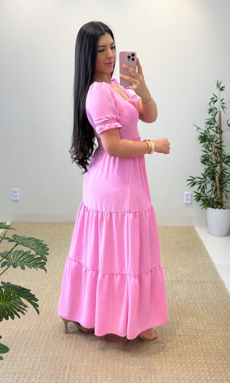 vestido longo becca (rosa bebê)
