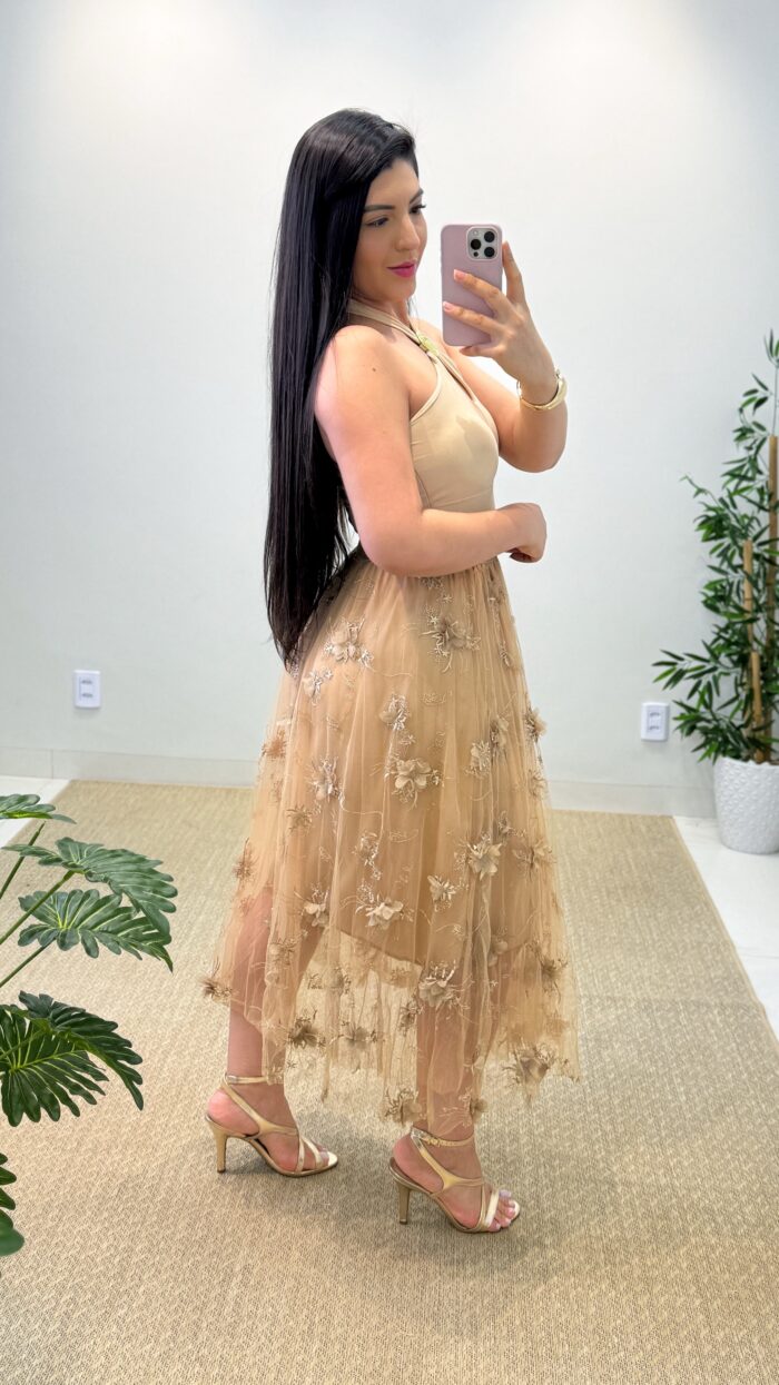 saia midi jardim (preto) saia midi jardim (preto)