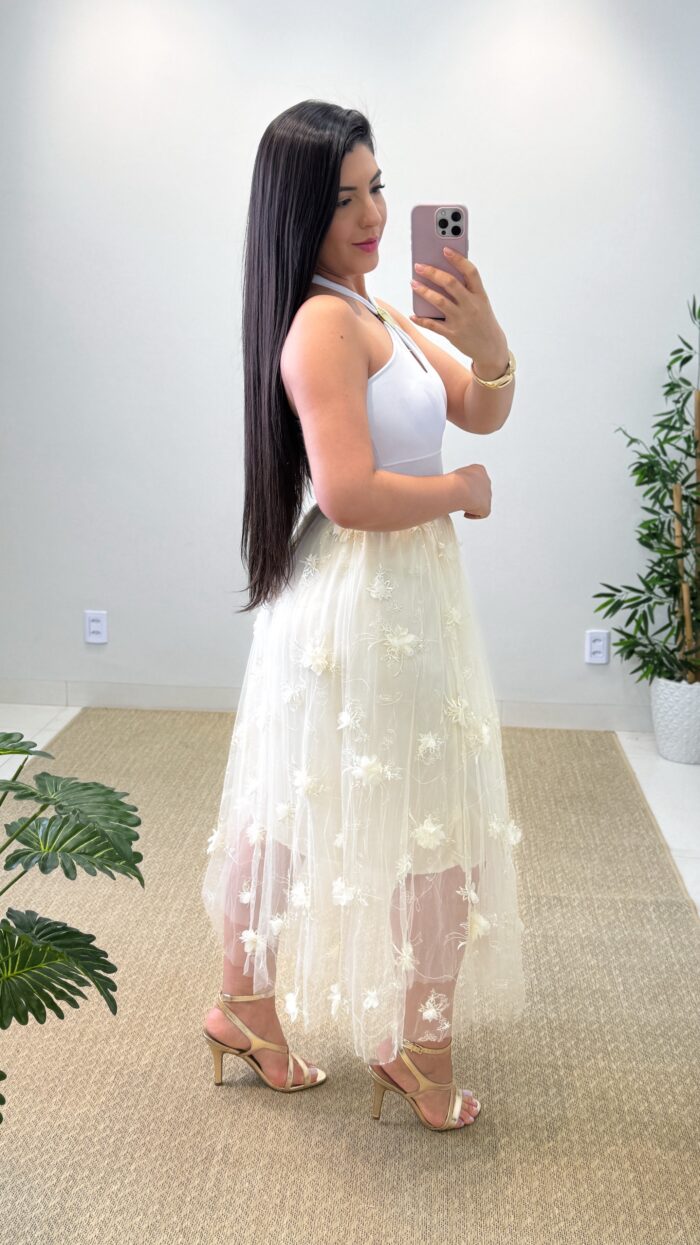 saia midi jardim (preto) saia midi jardim (preto)