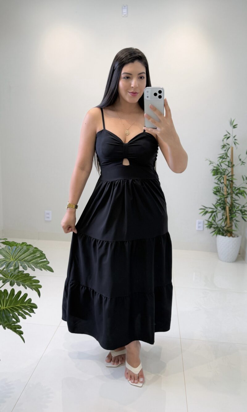 vestido midi luz (preto)