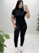 calça skinny flanelada (preto)