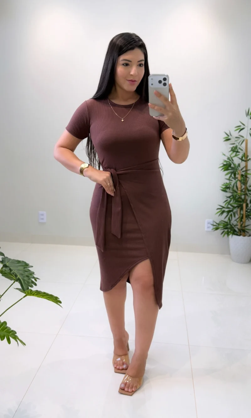vestido alinne (marrom)