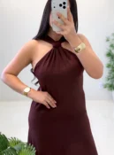 vestido carminna (marrom)